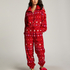 Onesie-jumpsuit fleece, Rød