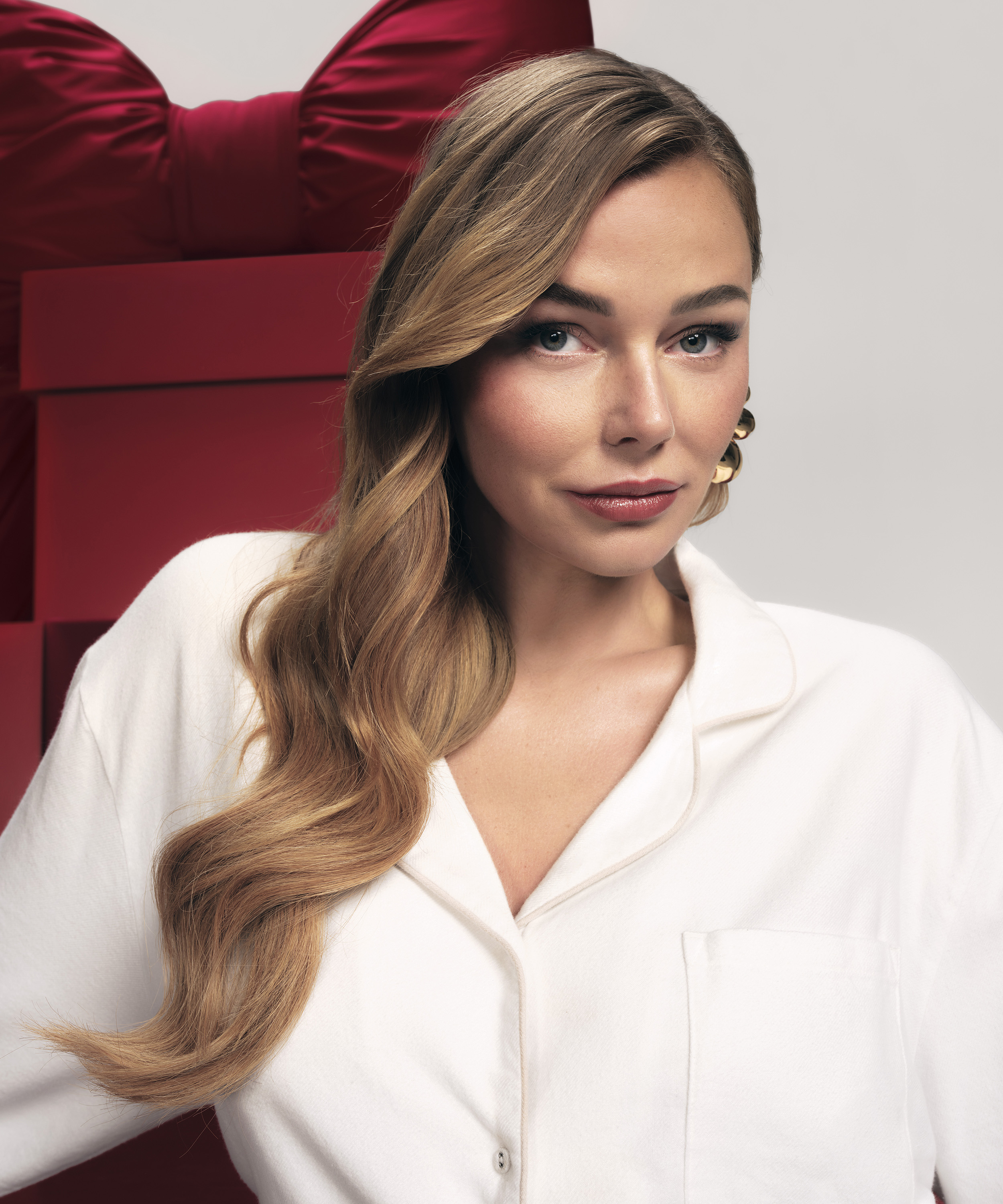 Pyjamastop Flonel Essentials, Hvid, main